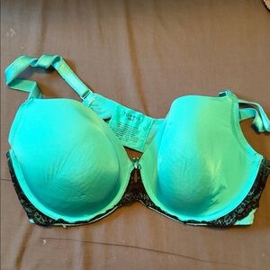 Torrid Teal and Black Lace Bra